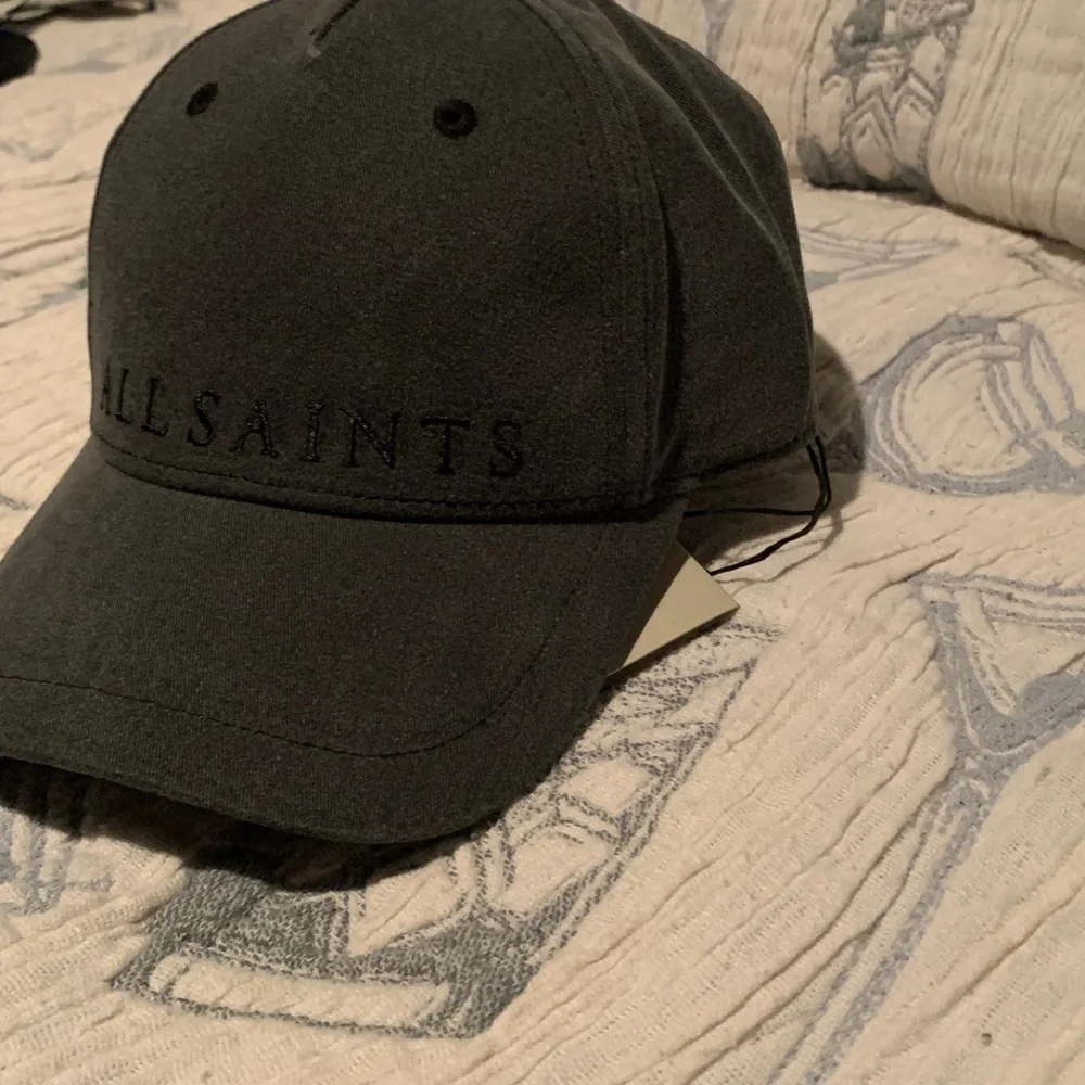 All Saints Black Embroidered Logo Cap - Picture 3 of 5